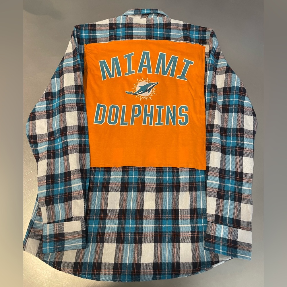 Miami Dolphins patch flannel